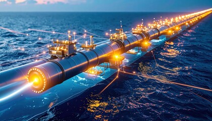 Submarine internet data cable network visualization