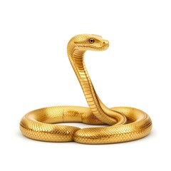 Fototapeta premium Golden Snake on White Background – Elegant Reptile Illustration