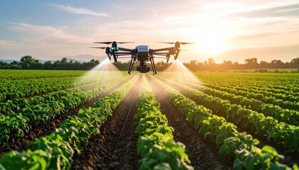 Agricultural drone scanning crop fields from above
