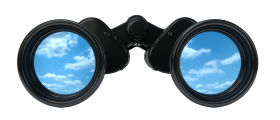 [Transparent Background PNG]Binoculars Focusing on a Sky of Clouds