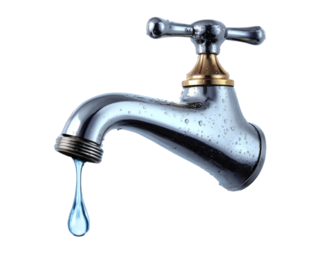[Transparent Background PNG]Water Tap Droplet Close Up Image