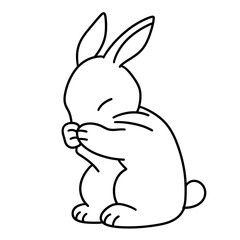 cute rabbit icon illustration