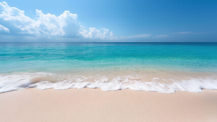 Fototapeta premium Peaceful tropical coastline with pristine blue waters.