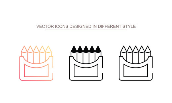 Crayon with Painting icon design with white background stock illustration