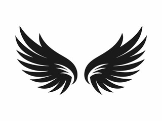 Obraz premium Powerful bird wings silhouette, perfect for logo design.