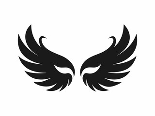 Powerful bird wings silhouette, perfect for logo design.