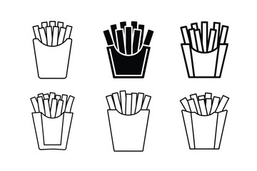 Fototapeta premium 3d style salty french fries vector icon with shadows