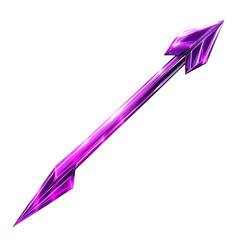 Futuristic Arrow with Angular Design in Radiant Violet Isolated on Transparent Background