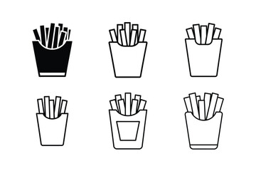 Fototapeta premium 3d style fresh golden fries icon with shadows
