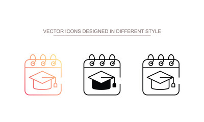 Academic calendar icon design with white background stock illustration