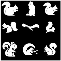 Squirrel vector white  logo 1