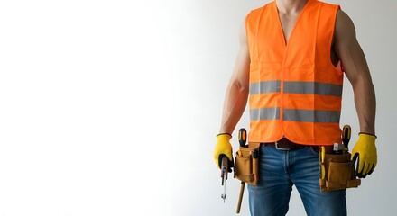 Construction Worker, Handyman, Craftsman, Tradesman, Skilled Laborer Tools and Safety Gear