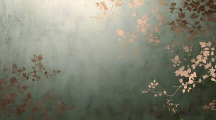 Elegant branches with metallic leaf texture