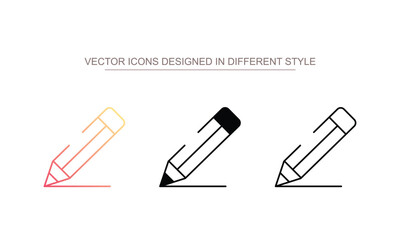 Pencil icon design with white background stock illustration