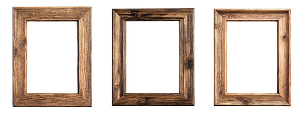 [Transparent Background PNG]Wooden Picture Frames Set of Three