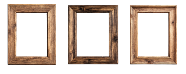 [Transparent Background PNG]Wooden Picture Frames Set of Three