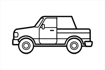 Flat Line Style Truck Vector Icon for Shipping and Transportation Projects