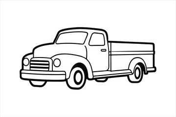 Truck Vector Line Art Icon Representing Modern Transportation and Logistics