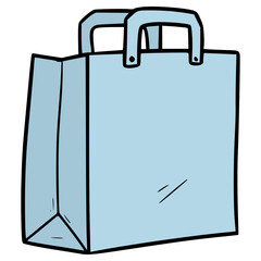 paper bag illustration hand drawn isolated vector