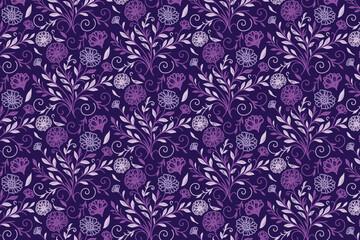 Fototapeta premium seamless sketch design, cotton floral motif, line outline print, hand drawn textile idea, fashion layout concept, modern bloom style, minimal repeat