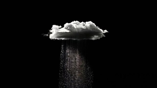 Rain cloud on black background