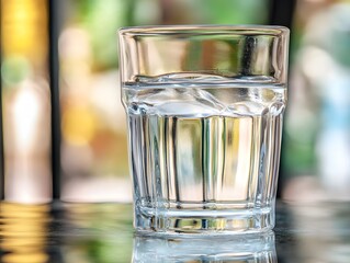 Refreshing Glass of Water on Table Outdoors
