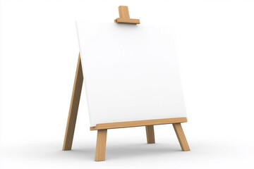  3D Wooden Easel with Blank White Canvas