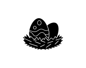 creative details Outline silhouette nest egg Icon vector illustration 