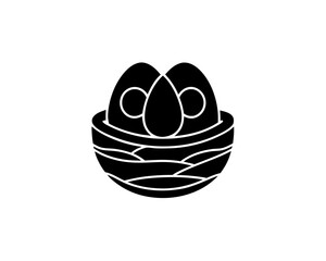 creative details Outline silhouette nest egg Icon vector illustration 