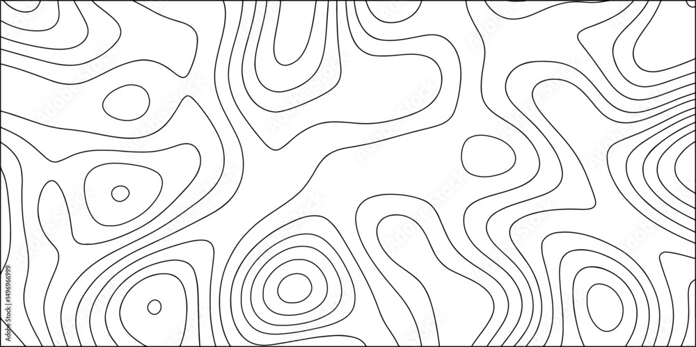 Aufkleber minimalist, topographic contour line pattern in black and white. smooth, organic, flowing lines elev