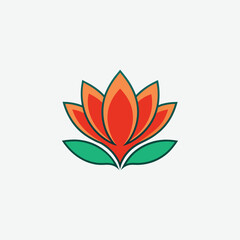 Modern Lotus Flower Vector Illustration – Minimal Symmetrical Design for Wellness & Spiritual Branding