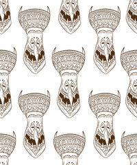 Thai Halloween festival Pee ta khon traditional of east in Thailand, Loey festival seamless pattern