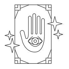 Outline Stylized of Tarot Card With Shiny Effect