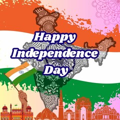 Happy Indian Independence Day Wishes Post Design!