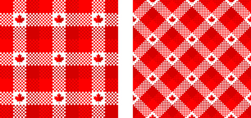 canadian pattern set. plaid background for decoration and etc. vector illustration