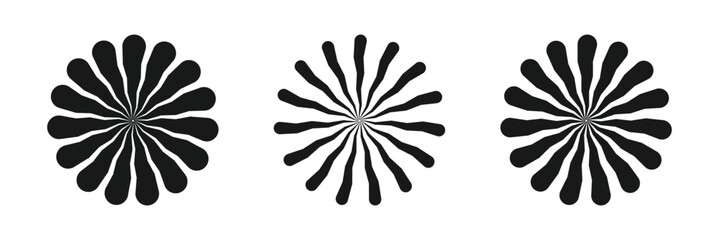 Obraz premium Retro Sunburst icon set, Vintage sunburst Fireworks design isolated. radial Sunburst element. vector illustration.