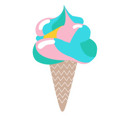 Ice Cream PNG – Hand-Drawn Summer Dessert Clipart with Transparent Background


