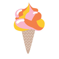 Gelato Ice Cream PNG – Hand-Drawn Summer Dessert Clipart with Transparent Background

