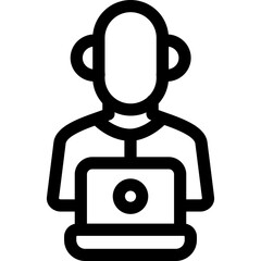 Fototapeta premium Laptop Man Icon