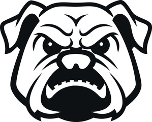 Aggressive Bulldog Head Graphic Design