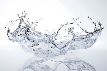 Dynamic Water Splash with Droplets Captured in Motion Against a Clean Background