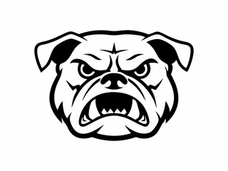 Aggressive Bulldog Head Graphic Design