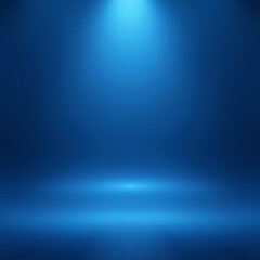 Blue spotlight shining on a misty empty stage with textured floor and atmosphere