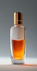 Fototapeta premium Amber Perfume Bottle with Studio Shot.