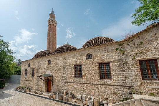 Historical Yivli Minaret Mosque or Antalya Ulu Mosque located in Antalya, Turkiye