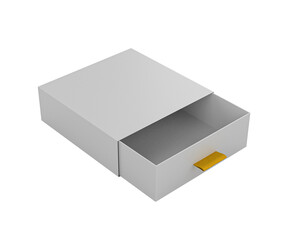 Silver Jewelry Box With An Open Golden Tab Drawer For Protecting Delicate Jewelry 3d Illustration