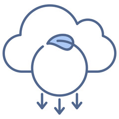 Emission Reduction Blue Icon