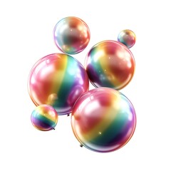 Colorful rainbow bubbles floating in air vibrant atmosphere digital art whimsical environment close-up view