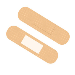 Vector illustration of an adhesive wound plaster for covering skin injuries, cross-shaped plaster, medical equipment with flat art design style