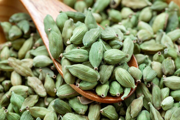 Close-up of green cardamom seeds